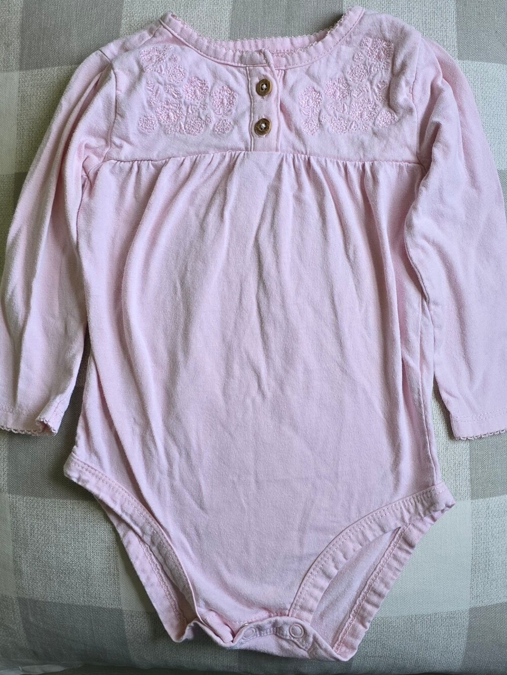 Pink Baby Girl Onesie Embroidered Floral Design Carter's 18 Months Sweet Darling